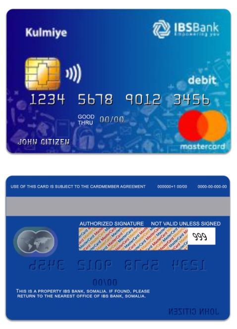 Somalia IBS Bank Kulmiye debit mastercard